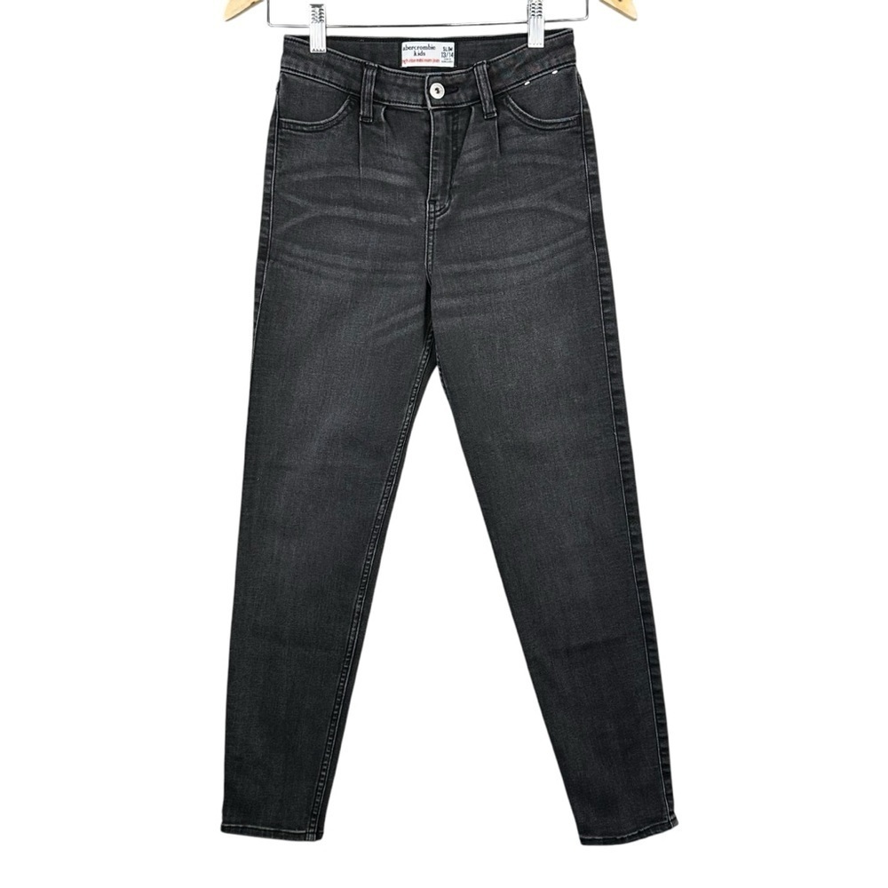 Abercrombie Kids Mini Mom Jeans High Rise 13/14 Slim Black